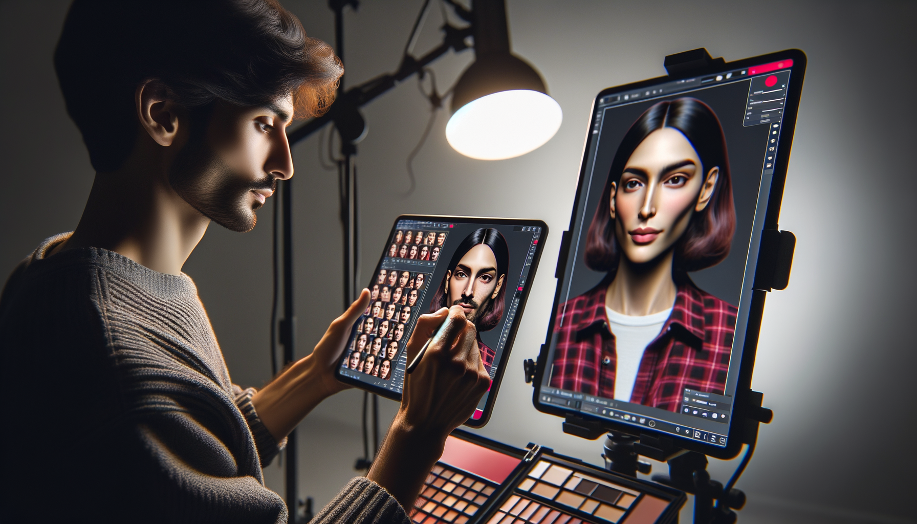 Close-up photo edit of face swap refinement