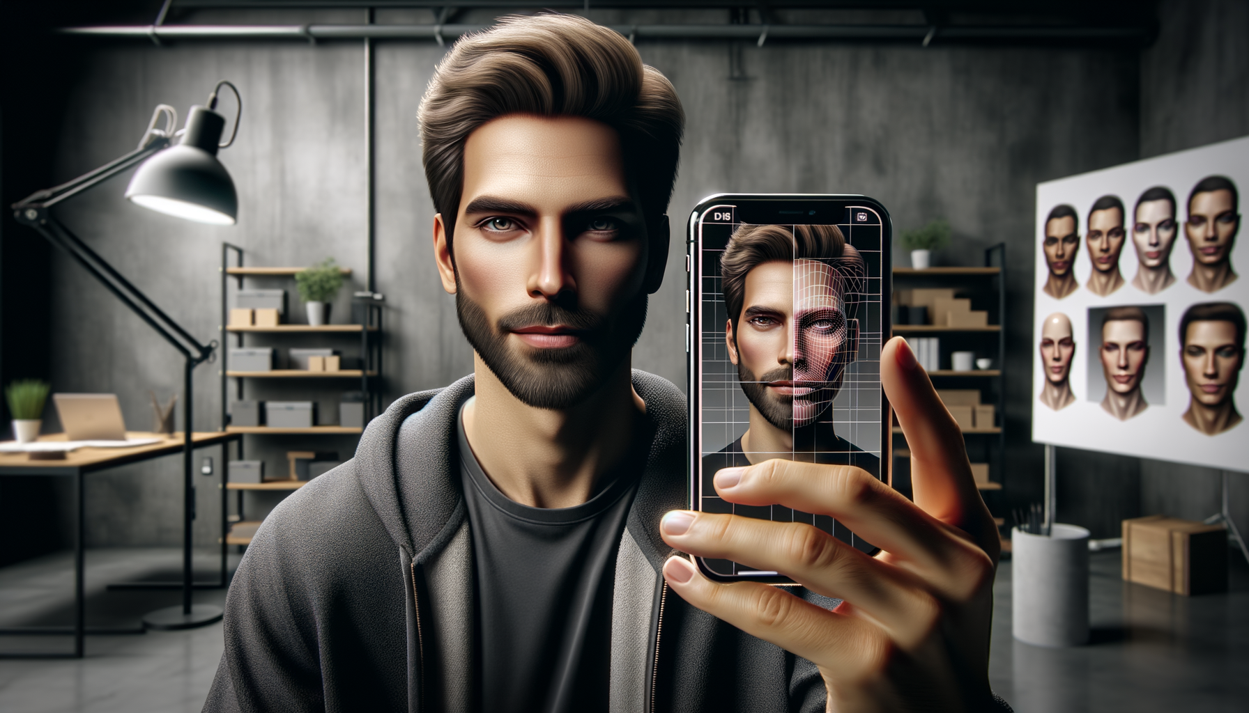 Creator reviewing a face swap preview on an iPhone